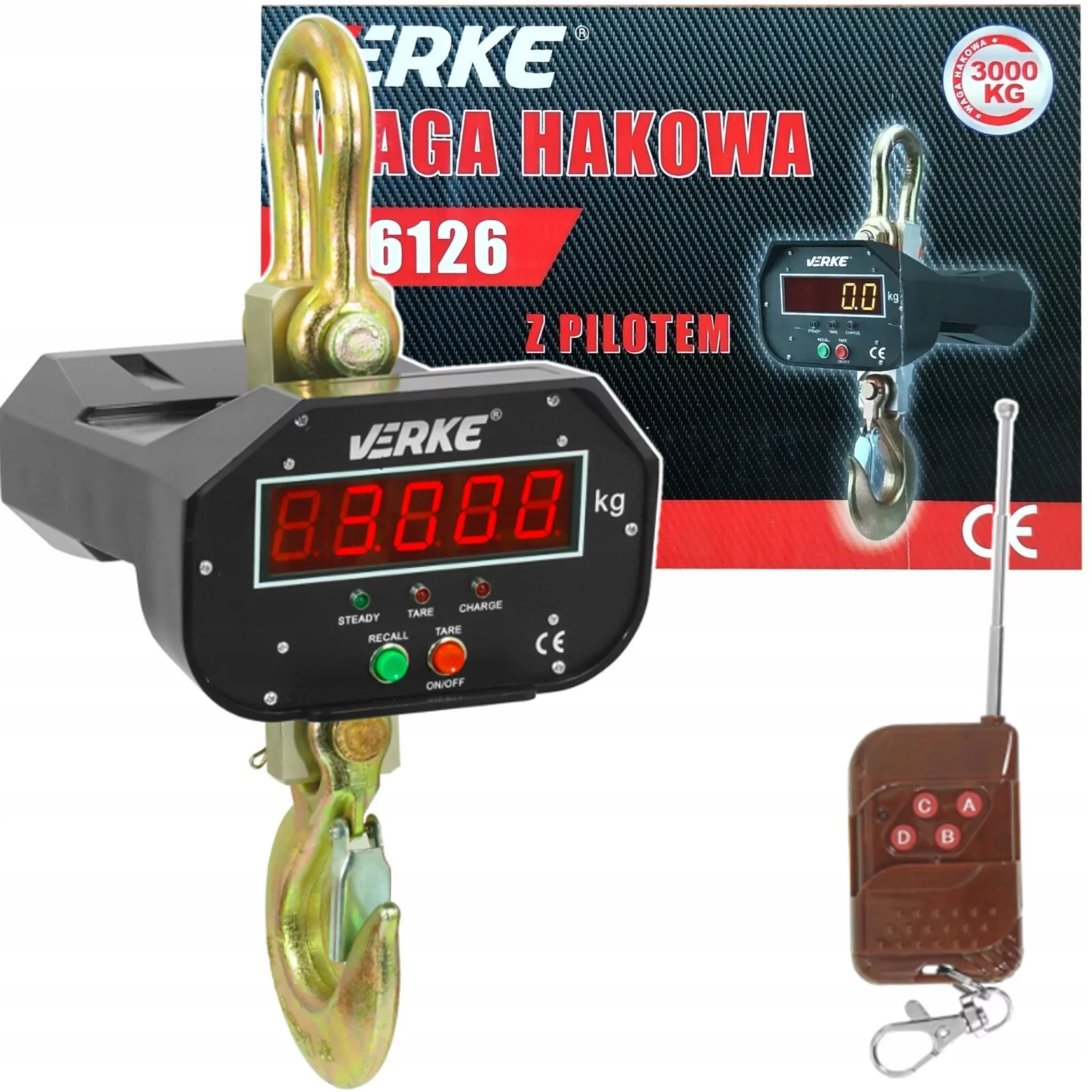 WAGA HAKOWA 3000kg LCD z PILOTEM