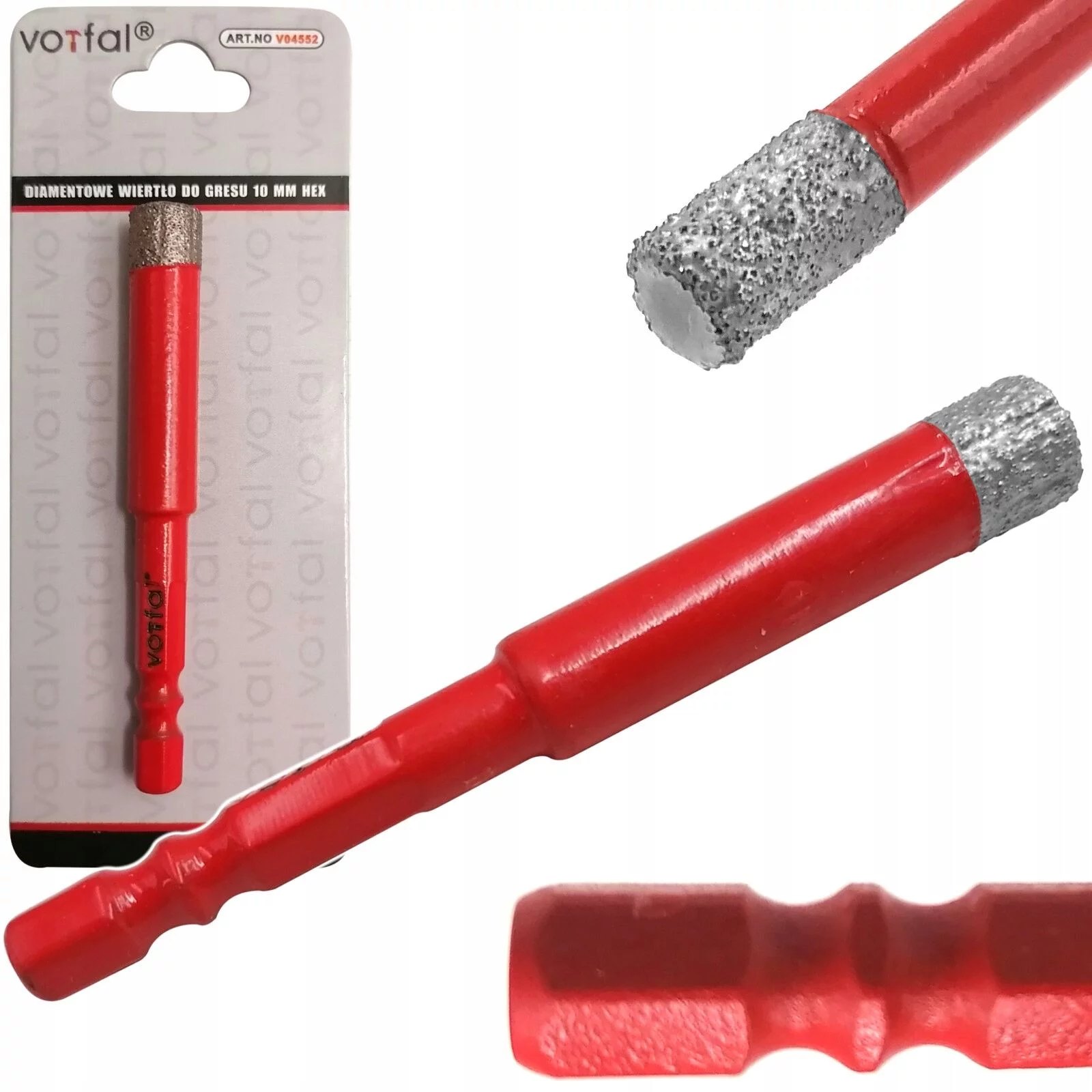WIERTŁO DIAMENTOWE GRES 10mm HEX V04552