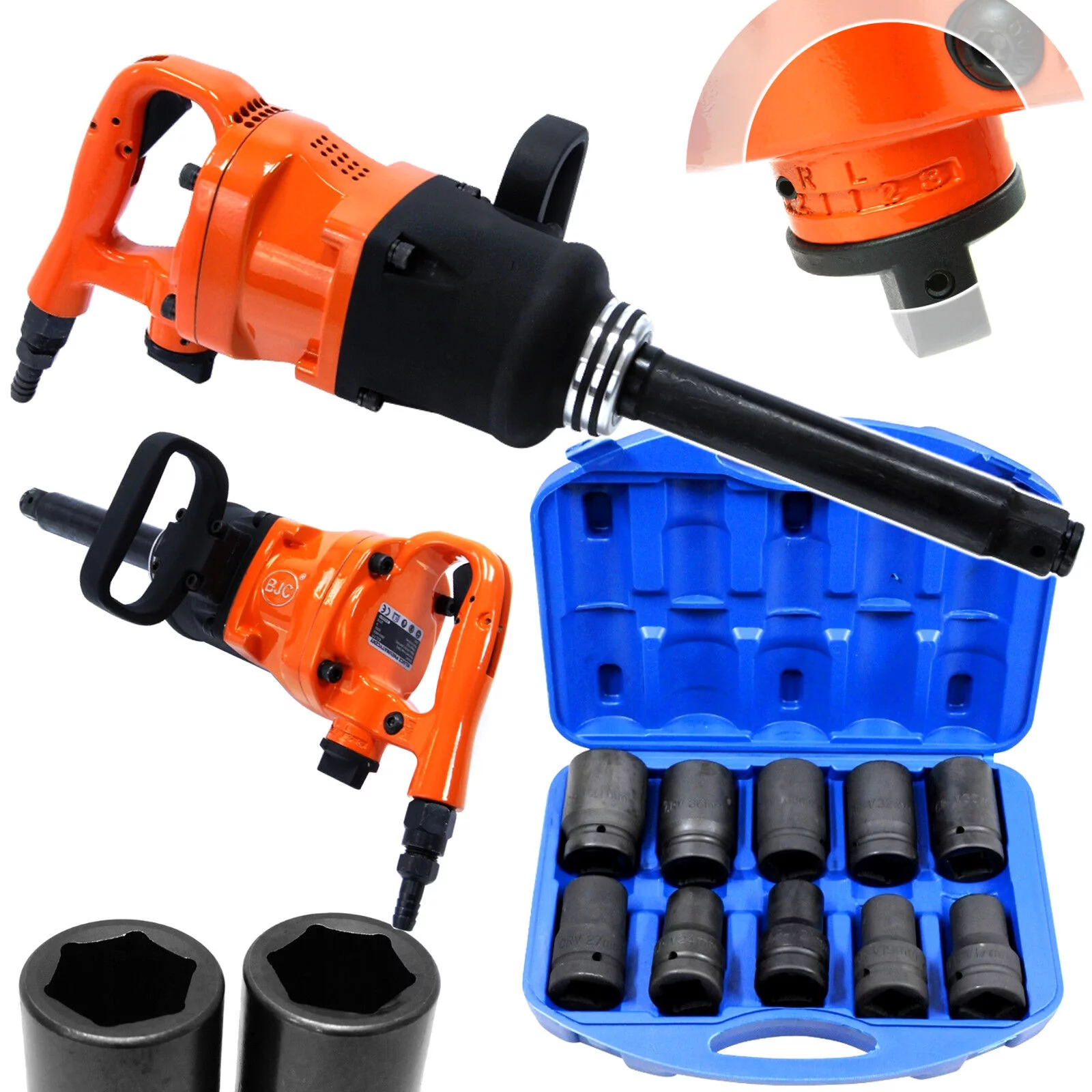 PNEUMATYCZNY KLUCZ UDAROWY 1'' 4500NM + 12 NASADEK