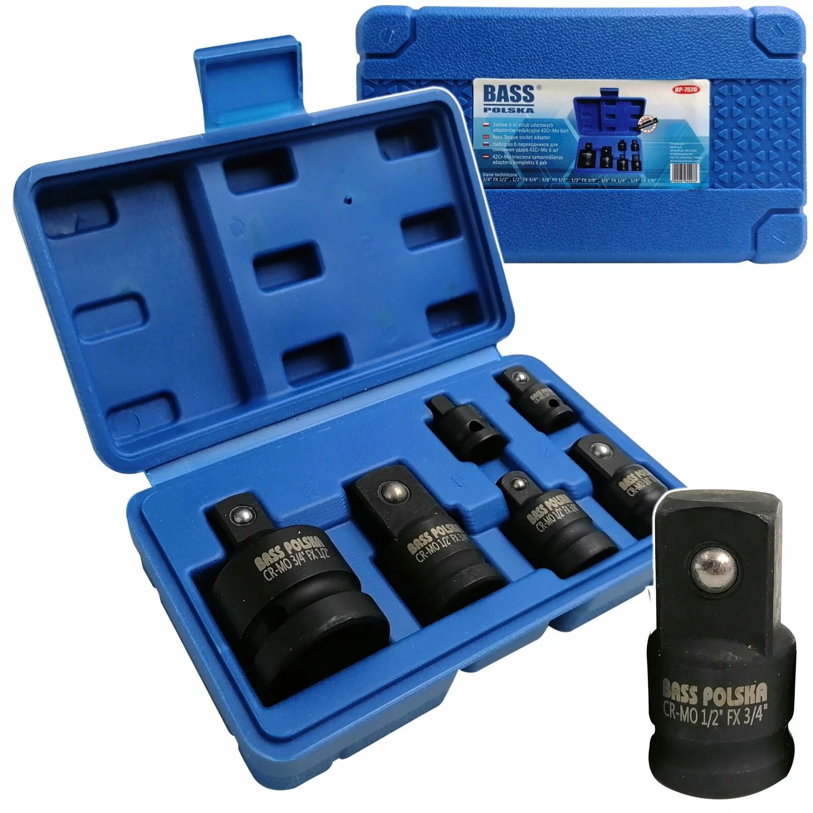 ZESTAW REDUKCJI UDAROWYCH 1/4 3/8 1/2 3/4''