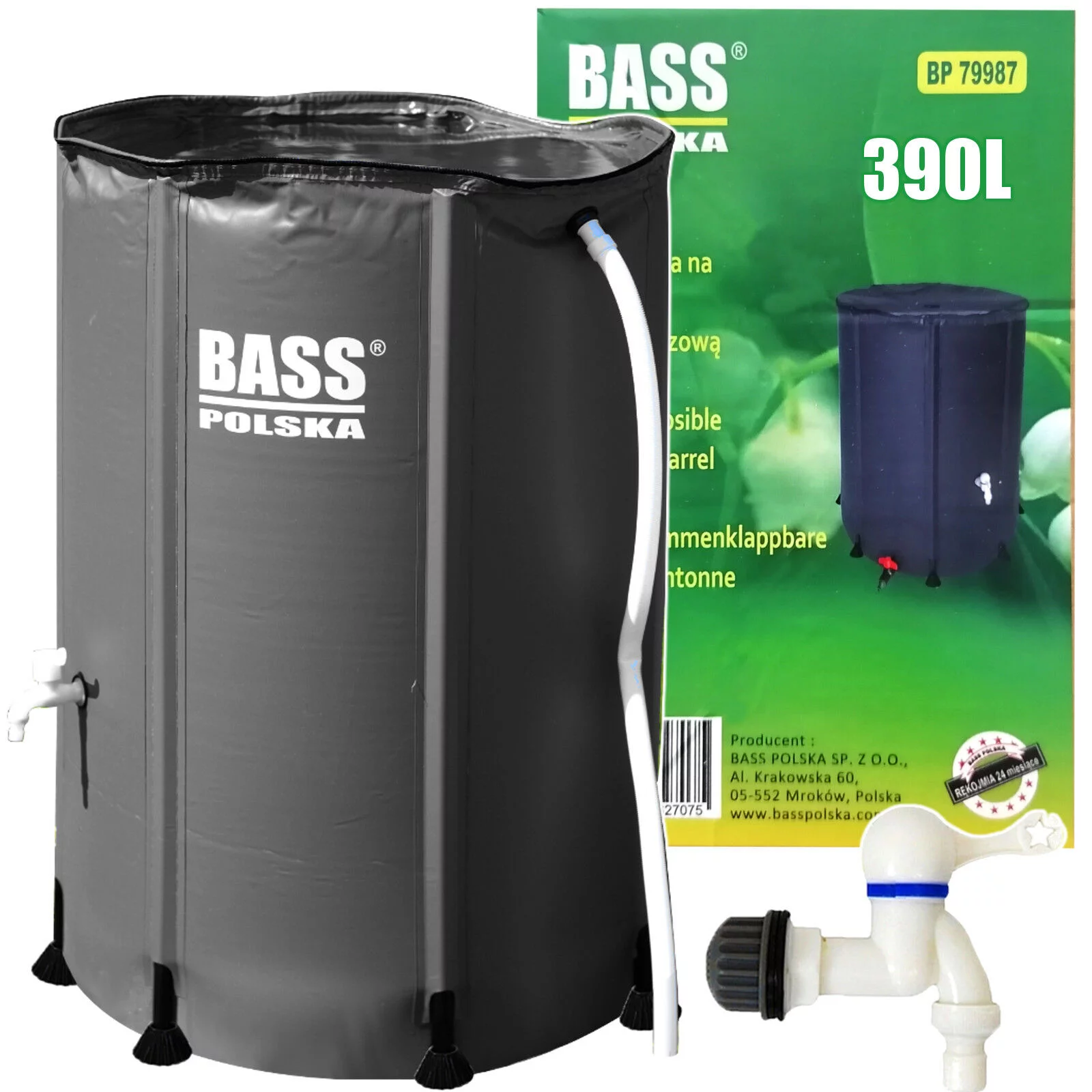 ZBIORNIK NA WODĘ ( deszczówkę ) 390L SZARY