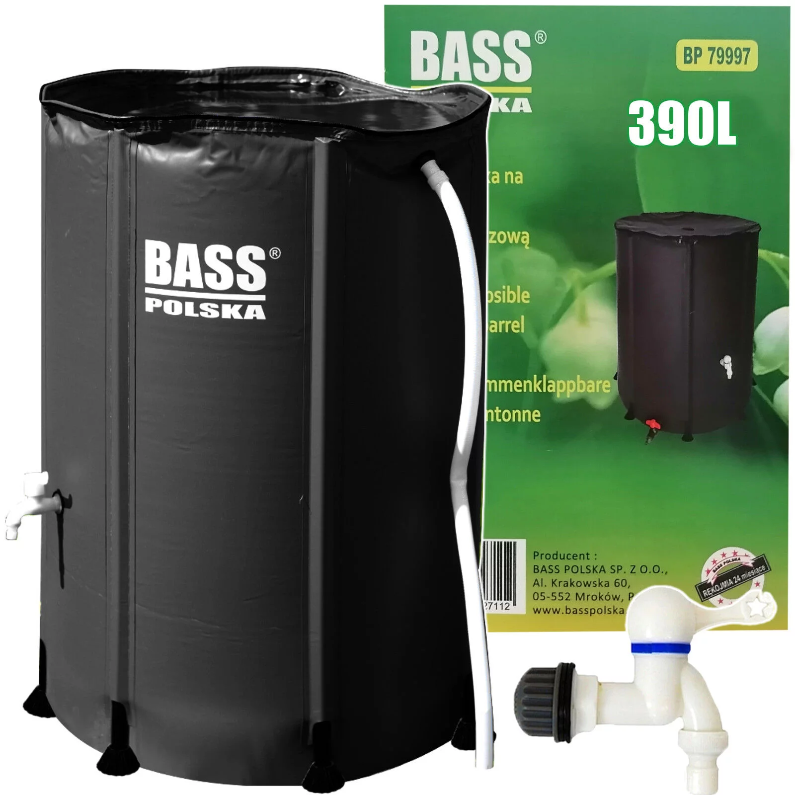ZBIORNIK NA WODĘ ( deszczówkę ) 390L CZARNY