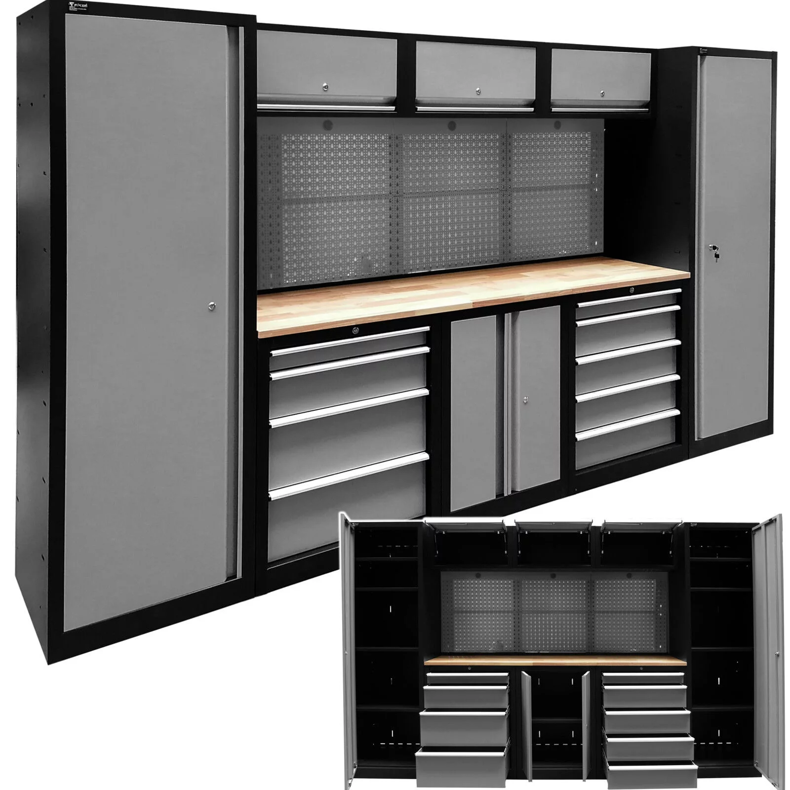 REGAŁ WARSZTATOWY ZESTAW szary 3,25x1,95