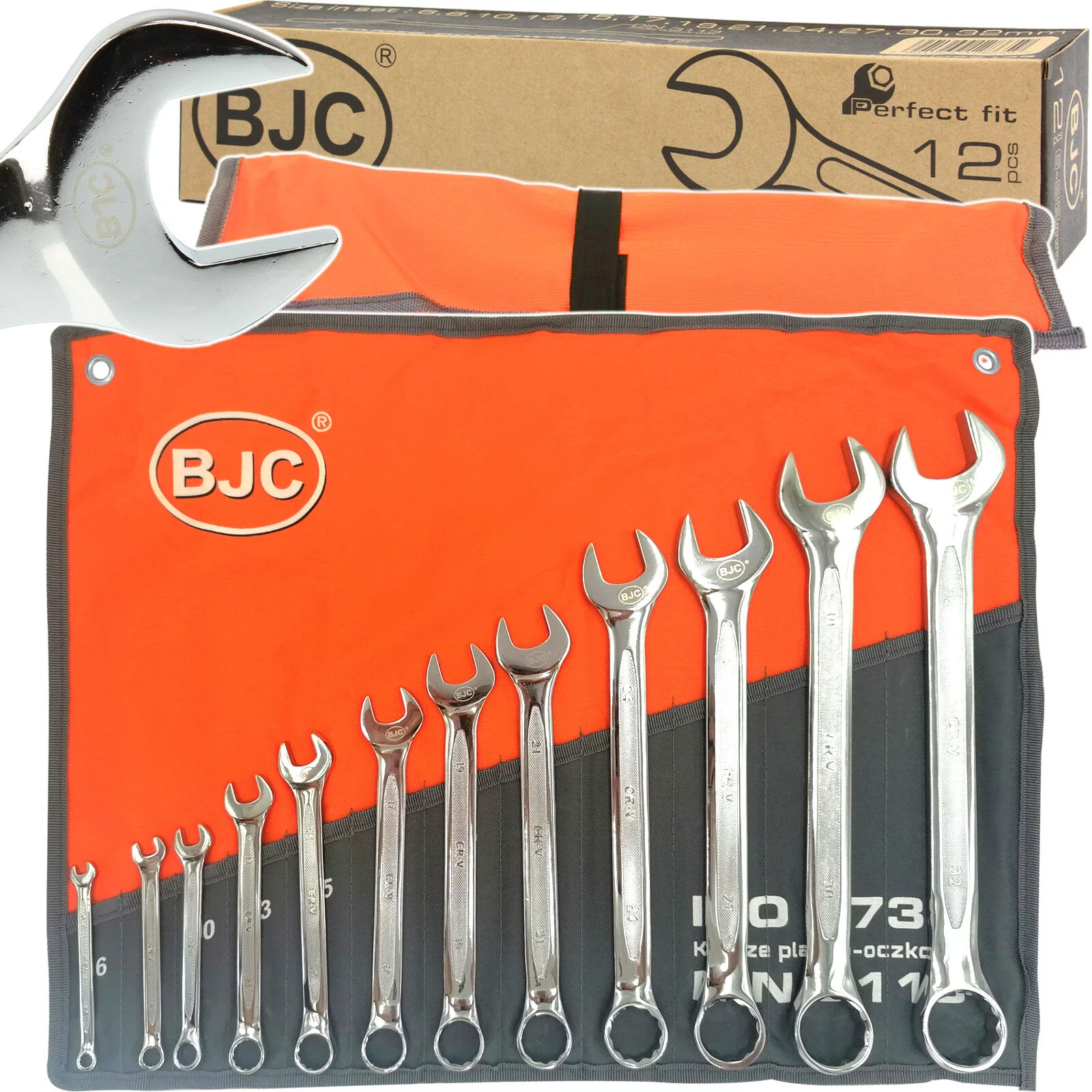 KLUCZE PŁASKO OCZKOWE 6-32 BJC 12szt