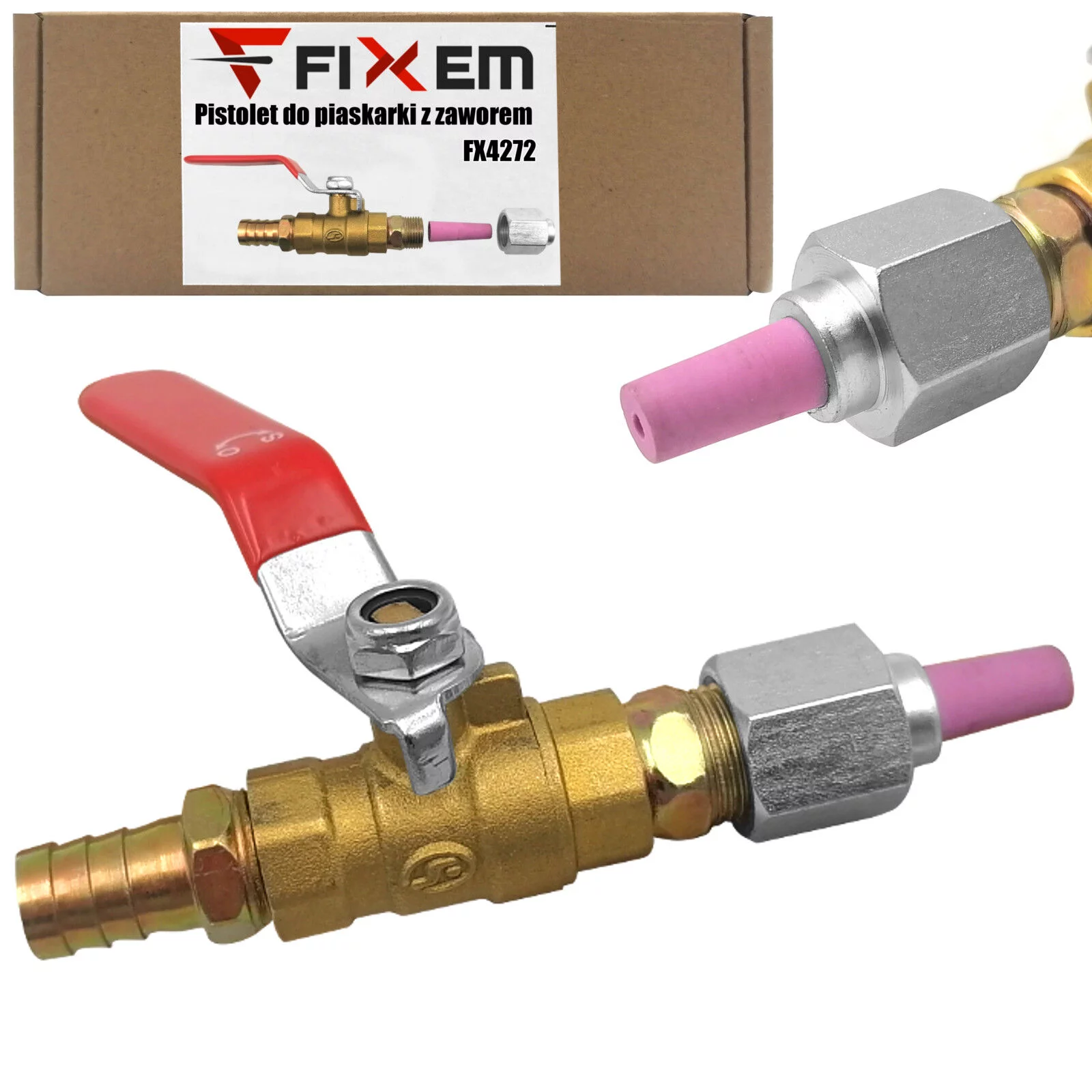 PISTOLET DO PIASKARKI SYFONOWEJ Z ZAWOREM 3/8"