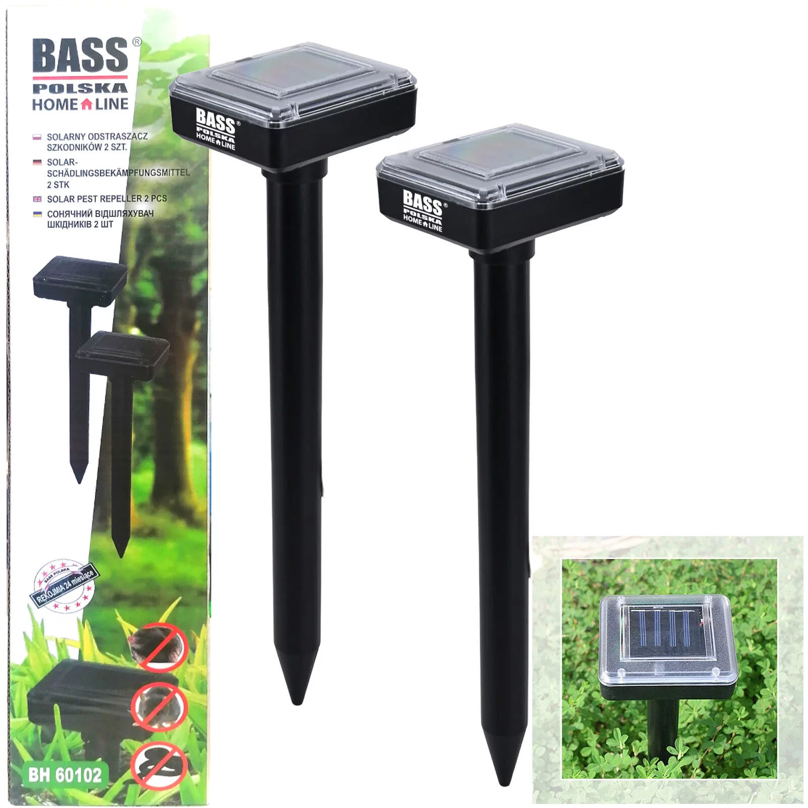 SOLARNY ODSTRASZACZ SZKODNIKÓW 2szt