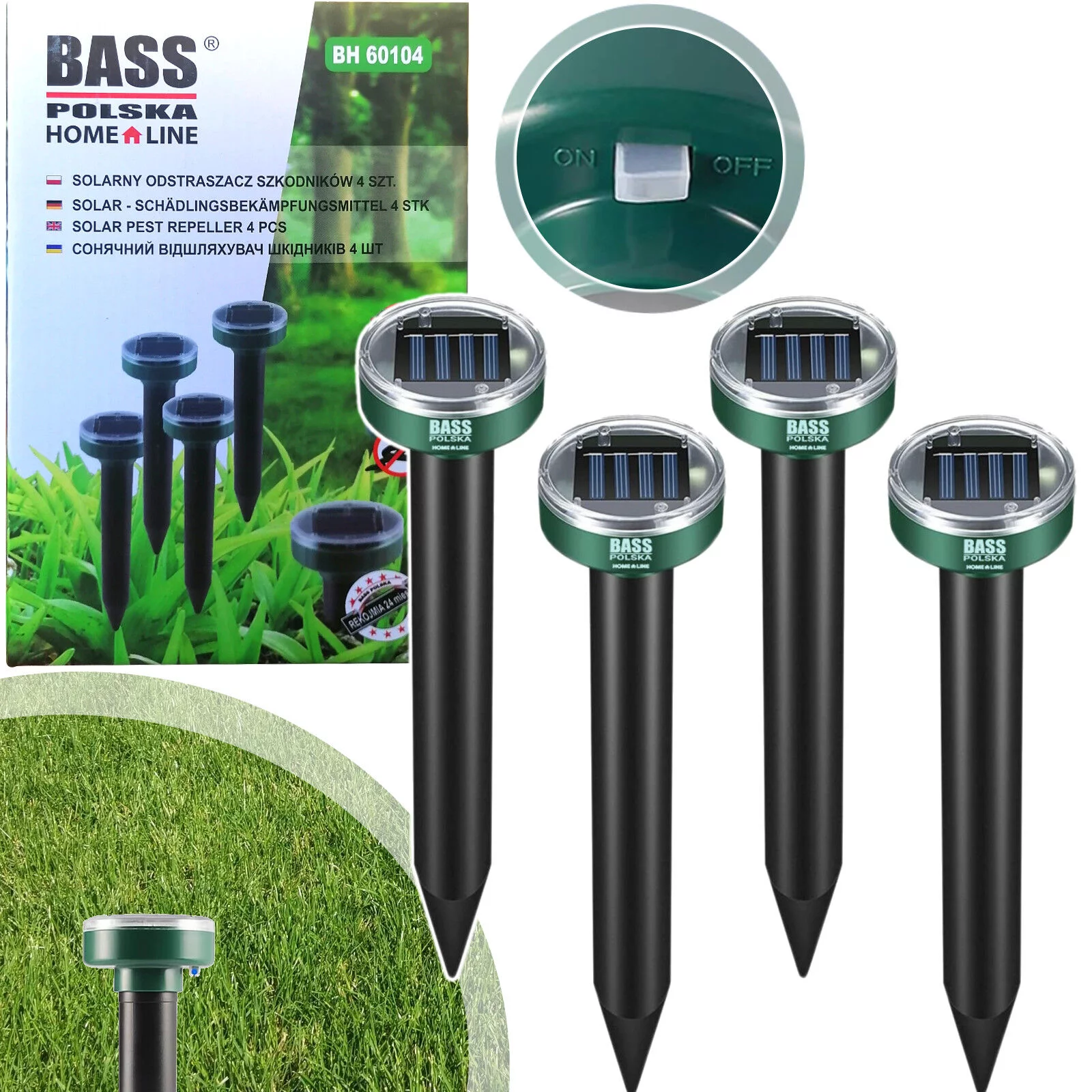 SOLARNY ODSTRASZACZ SZKODNIKÓW 4szt