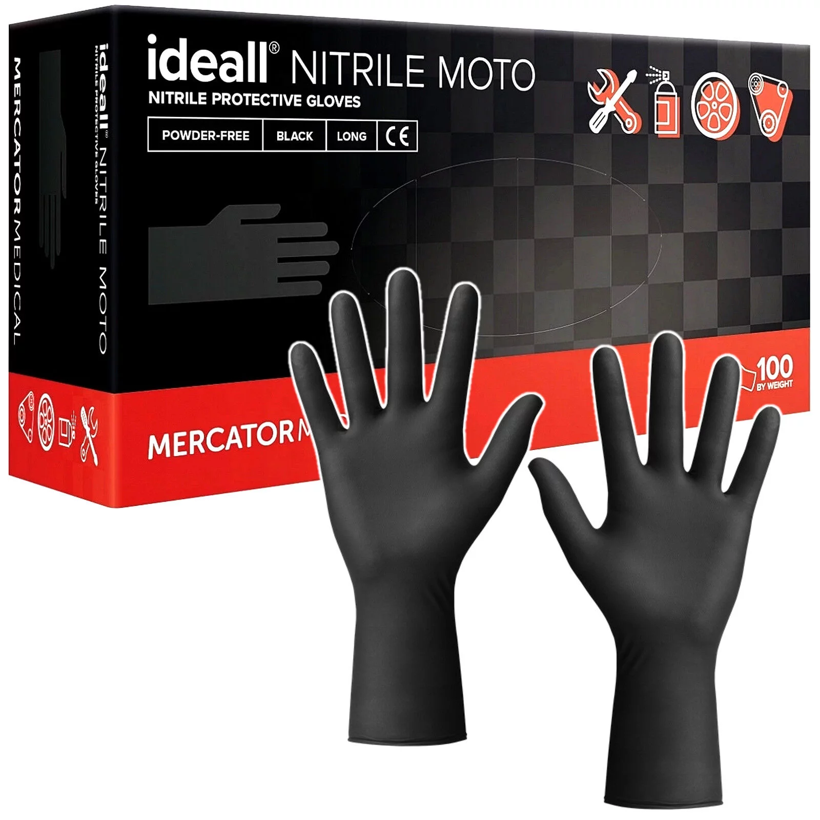 RĘKAWICE NITRYLE MOTO L BLACK RD30187004