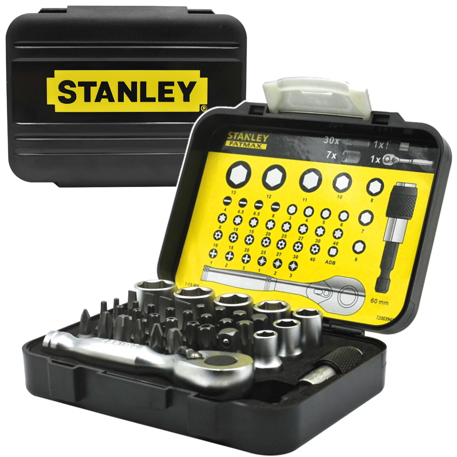 KOŃCÓWKI 1/4'' Z GRZECHOTKĄ ZESTAW 39 SZT