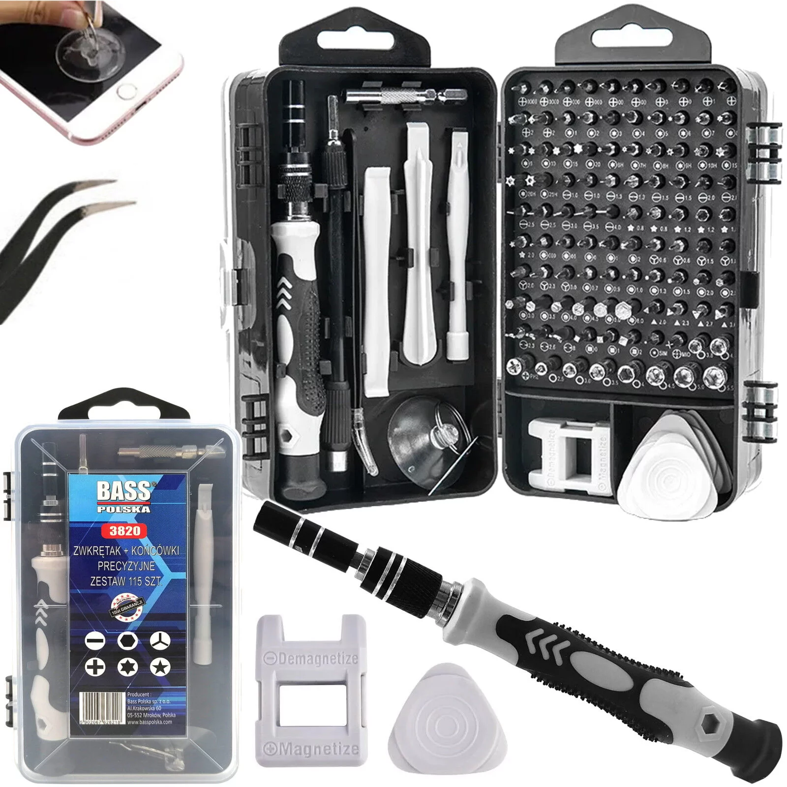 WKRĘTAKI BITY IMBUSY PRECYZYJNE zestaw 115el