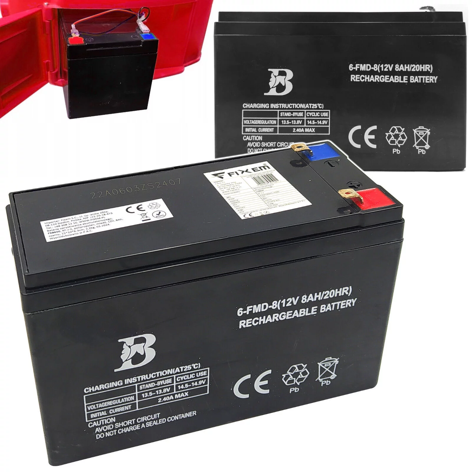 BATERIA OPRYSKIWACZA AKUMULATOROWEGO 8Ah 12V