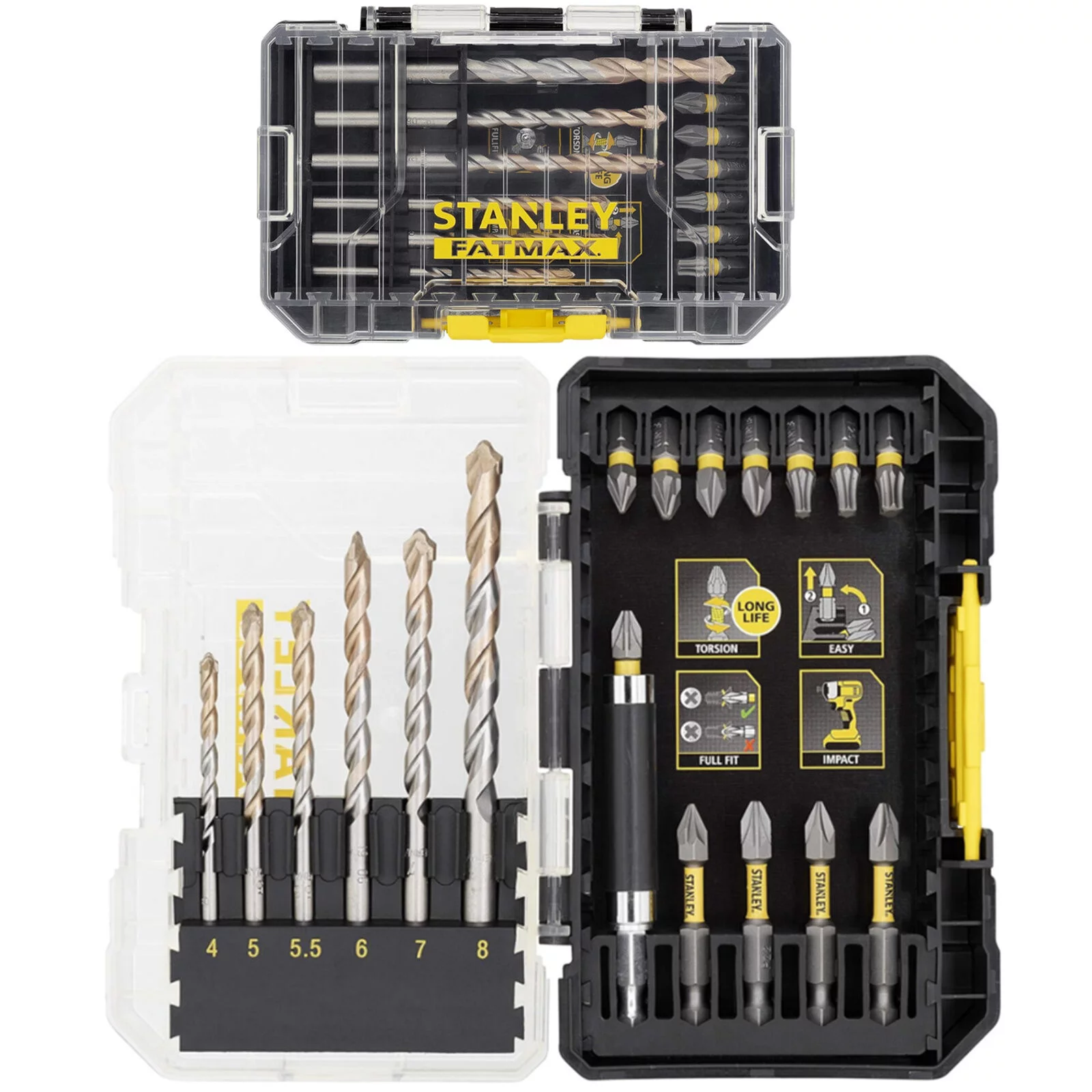 Zestaw wierteł bitów 19szt STANLEY