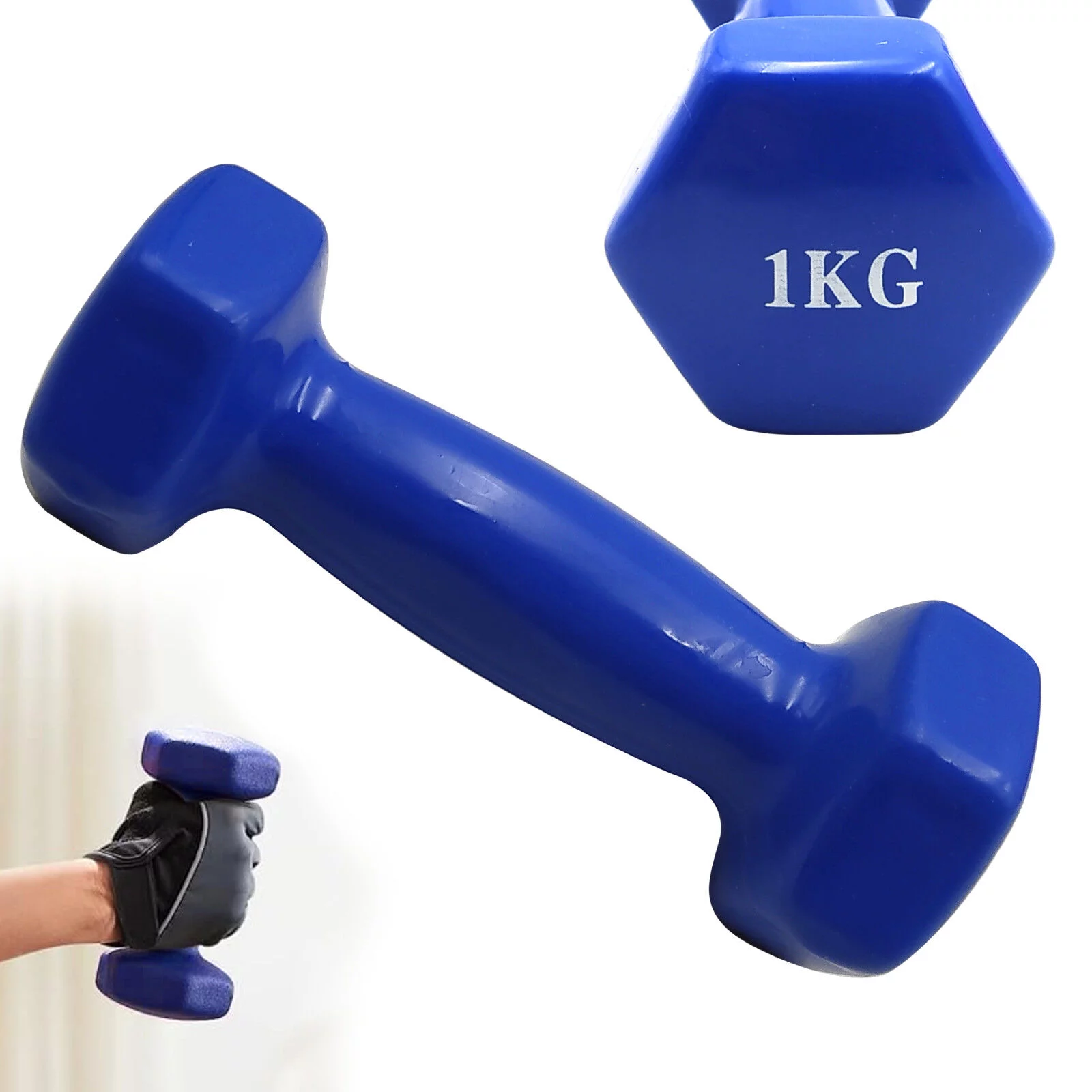 HANTEL ŻELIWNY POWLEKANY 1KG